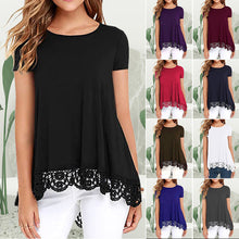 Ladda upp bild till gallerivisning, Lace Panel T-Shirt