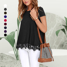 Ladda upp bild till gallerivisning, Lace Panel T-Shirt