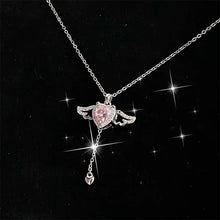 Ladda upp bild till gallerivisning, Cupid Heart Halsband med rörliga vingar