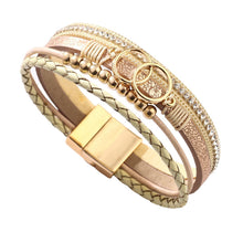 Ladda upp bild till gallerivisning, Läderarmband i flera lager