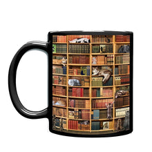 Ladda upp bild till gallerivisning, Kattbokälskare keramisk kaffemugg
