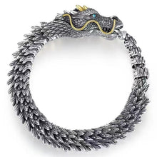 Ladda upp bild till gallerivisning, Silver handgjort Drakkedja armband