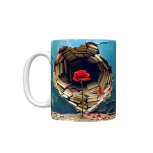 Ladda upp bild till gallerivisning, 3D-effekt bokhylla kaffemugg