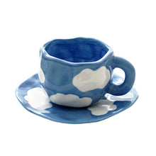 Ladda upp bild till gallerivisning, HandmÄlad kreativ kaffemugg, keramisk tekopp och fatset