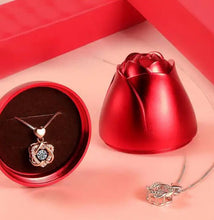 Ladda upp bild till gallerivisning, đAlla hjĂ€rtans dag presentđhjĂ€rta halsband set med ros