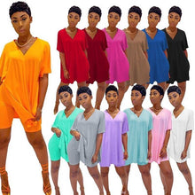 Ladda upp bild till gallerivisning, V-ringad fladdermus ärm topp & short set