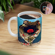 Ladda upp bild till gallerivisning, 3D-effekt bokhylla kaffemugg
