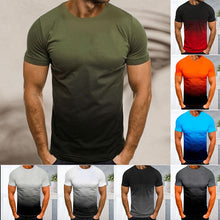 Ladda upp bild till gallerivisning, Gradienttryck Kortärmad t-shirt med rund hals