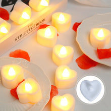 Ladda upp bild till gallerivisning, 24st LED hjärtformade elektroniska stearinljus