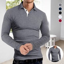 Ladda upp bild till gallerivisning, Långärmad Lapel Polo T-shirt