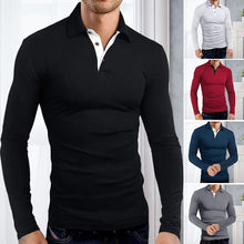Ladda upp bild till gallerivisning, Långärmad Lapel Polo T-shirt