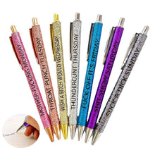 Ladda upp bild till gallerivisning, Swear Word Daily Pen Set (7cs* Roliga svarta bläckpennor)