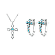 Ladda upp bild till gallerivisning, Lucky Eye Cross-halsband och örhängen
