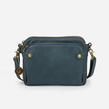Ladda upp bild till gallerivisning, Crossbody axel och clutchväska i läder i tre lager

