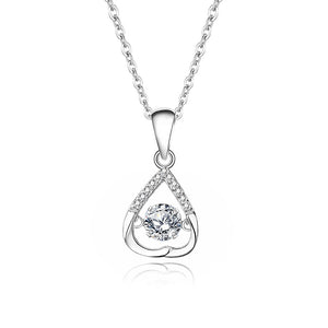 Glittrande Zirconia hjärta halsband