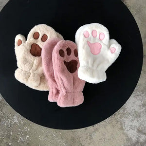 Plysch katttasshandskar