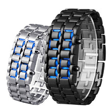 Ladda upp bild till gallerivisning, Herr Lava LED Digital armbandsur i rostfritt stål
