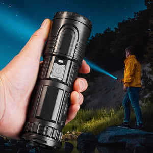 Vit teleskopisk laser ficklampa med zoom