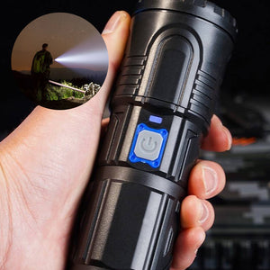 Vit teleskopisk laser ficklampa med zoom