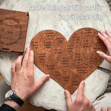 Ladda upp bild till gallerivisning, 32 skäl till varför jag älskar dig personlig hjärtpusselgåva till din älskade
