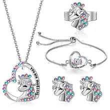Ladda upp bild till gallerivisning, "You Are Magical" - Enhörningsprinsessörhängen och halsband
