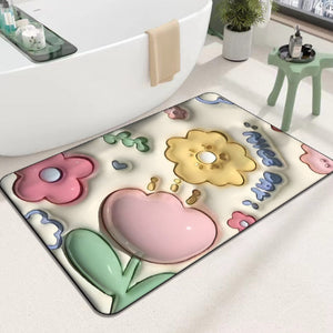 3D-absorberande silikon lera badrumsgolvmatta