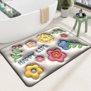 3D-absorberande silikon lera badrumsgolvmatta