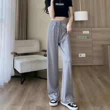 Ladda upp bild till gallerivisning, Ice Silk Checkered Wide Leg Pants
