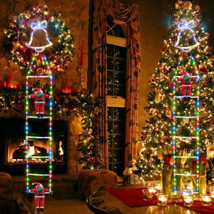 Jul Stege Dekoration Ljus Med Santa Claus