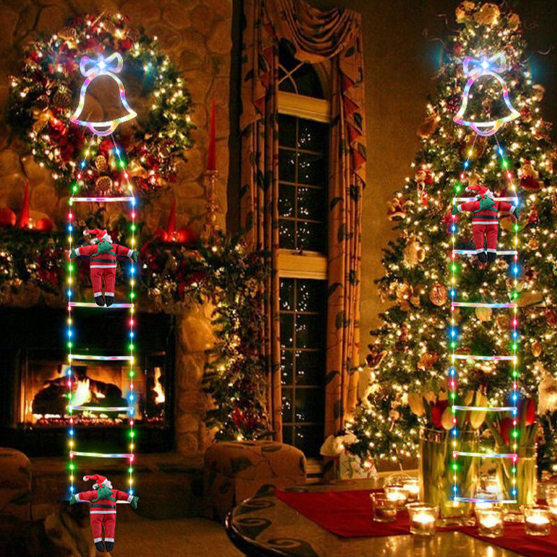 Jul Stege Dekoration Ljus Med Santa Claus