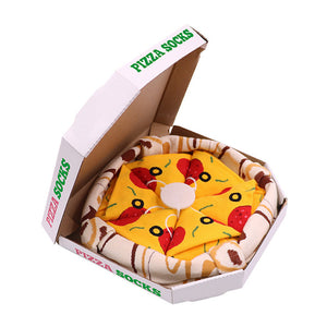 Box med 4-par Personliga Kreativa Pizza-strumpor