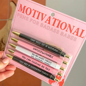Motiverande Badass roliga pennor (5 st)