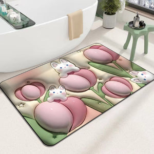 3D-absorberande silikon lera badrumsgolvmatta