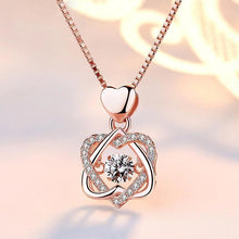 Ladda upp bild till gallerivisning, 💖Alla hjärtans dag present💝hjärta halsband set med ros
