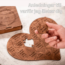 Ladda upp bild till gallerivisning, 32 skäl till varför jag älskar dig personlig hjärtpusselgåva till din älskade
