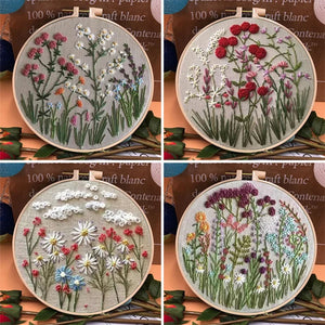 Broderibåge blomkit för nybörjare