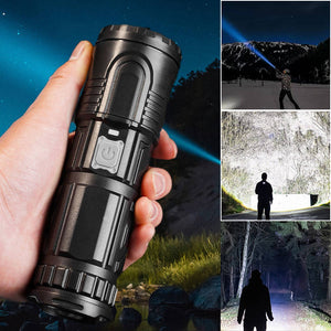 Vit teleskopisk laser ficklampa med zoom