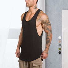 Ladda upp bild till gallerivisning, Solid color men's fitness tank top
