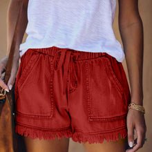 Ladda upp bild till gallerivisning, Denimshorts med elastisk hög midja
