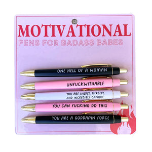 Motiverande Badass roliga pennor (5 st)