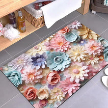 Ladda upp bild till gallerivisning, 3D-blomtryck Superabsorberande halkfri golvmatta
