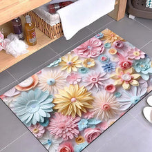 Ladda upp bild till gallerivisning, 3D-blomtryck Superabsorberande halkfri golvmatta
