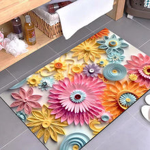 Ladda upp bild till gallerivisning, 3D-blomtryck Superabsorberande halkfri golvmatta
