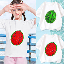Ladda upp bild till gallerivisning, 2022 ny vattenmelon t-shirt med föränderliga paljetter
