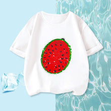 Ladda upp bild till gallerivisning, 2022 ny vattenmelon t-shirt med föränderliga paljetter
