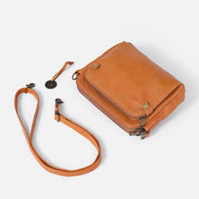 Ladda upp bild till gallerivisning, Crossbody axel och clutchväska i läder i tre lager
