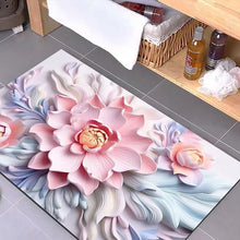 Ladda upp bild till gallerivisning, 3D-blomtryck Superabsorberande halkfri golvmatta
