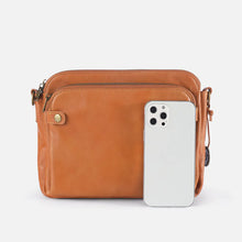 Ladda upp bild till gallerivisning, Crossbody axel och clutchväska i läder i tre lager
