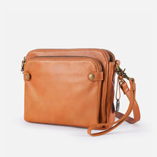 Ladda upp bild till gallerivisning, Crossbody axel och clutchväska i läder i tre lager
