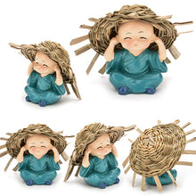 Ladda upp bild till gallerivisning, Babyhatt i polyresin Monk Buddha Idols (4st)
